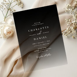 Invitaciones Acrílicas Elegante Boda de Acrílico con Gradiente Negro