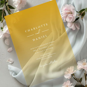 Invitaciones Acrílicas Elegante Boda de acrílico gradiente amarillo de mi