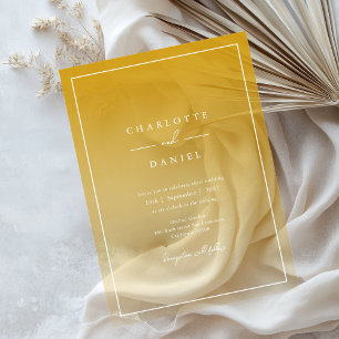 Invitaciones Acrílicas Elegante Boda de acrílico gradiente amarillo de mi