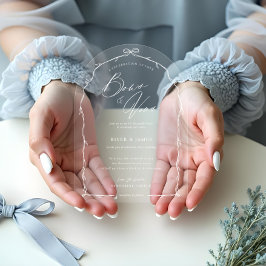 Invitaciones Acrílicas Elegante Boda de arco de Moda dibujado a mano y ci