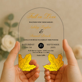 Invitaciones Acrílicas Elegante Boda De Caída De Lujo Negra Y De Oro