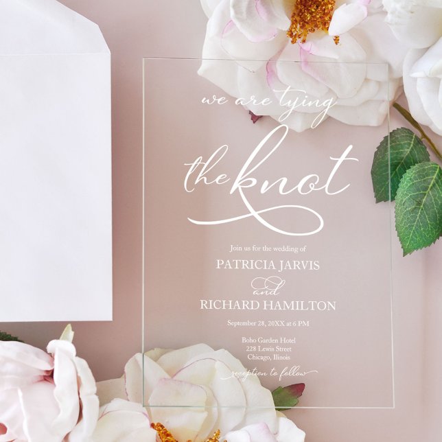 Invitaciones Acrílicas Elegante Boda de caligrafía (Subido por el creador)
