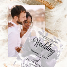 Elegante Boda de caligrafía floral púrpura