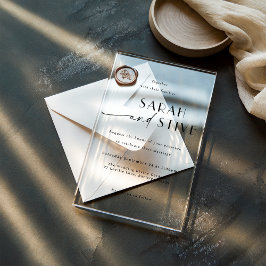 Invitaciones Acrílicas Elegante boda de diseño minimalista limpio