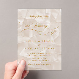 Invitaciones Acrílicas Elegante Boda de escritura neutra