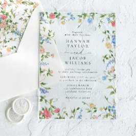 Invitaciones Acrílicas Elegante Boda de Floral Floral Boho