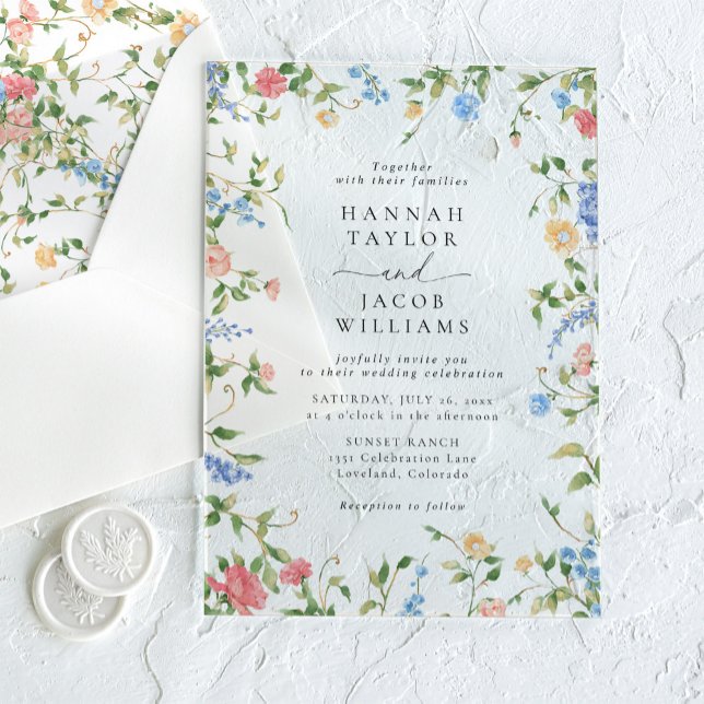 Invitaciones Acrílicas Elegante Boda de Floral Floral Boho (Subido por el creador)