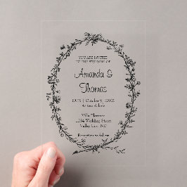Invitaciones Acrílicas Elegante boda de flores de moda