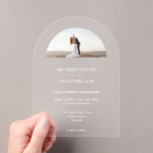 Invitaciones Acrílicas Elegante Boda de fotografía artística Minimalista
