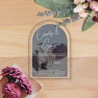 Invitaciones Acrílicas Elegante Boda de fotografía Minimalista simple y m