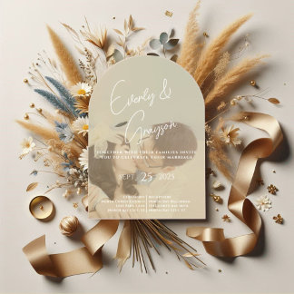 Invitaciones Acrílicas Elegante Boda de fotografía Minimalista simple y m