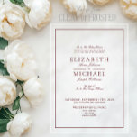 Invitaciones Acrílicas Elegante Boda de guión clásico de Borgoña<br><div class="desc">La Elegante Invitación a la Boda con Guión Clásico de Borgoña evoca un sentido de romance eterno, ideal para las parejas que buscan un refinado y clásico look para su celebración. El rico color burdeos habla de la calidez y profundidad del amor, mientras que el elegante guión transmite la gravedad...</div>