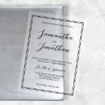 Invitaciones Acrílicas Elegante Boda de guión de caligrafía Minimalista<br><div class="desc">Elevar a su boda con nuestra invitación a la boda acrílica, una combinación perfecta de elegancia y minimalismo moderno. Esta invitación, elaborada con un diseño sofisticado y claro, cuenta con un impresionante guión caligráfico combinado con un tipo de letra elegante y contemporáneo. El material acrílico aporta un toque único y...</div>