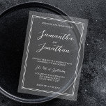 Invitaciones Acrílicas Elegante Boda de guiones de caligrafía blanca clás<br><div class="desc">Crea una primera impresión memorable con esta invitación a la boda acrílica, diseñada para parejas modernas que buscan una estética minimalista y elegante. Esta invitación transparente muestra un hermoso guión de caligrafía combinado con un tipo de letra limpio y moderno en una tipografía blanca nítida, añadiendo un toque de sofisticación...</div>