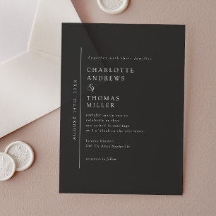 Invitaciones Acrílicas Elegante Boda de tendencia gris oscuro