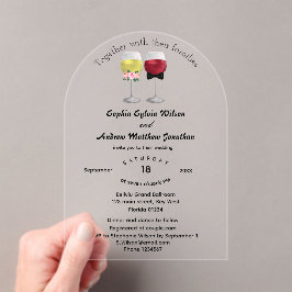 Invitaciones Acrílicas Elegante Boda de vino de la pareja del Arco del Bo