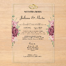 Elegante Boda Floral Granate y Dorado
