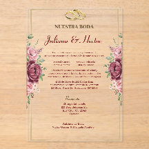 Elegante Boda Floral Granate y Dorado