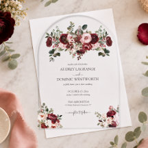Elegante Boda Floral Rosa Borgoña