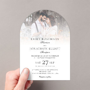 Invitaciones Acrílicas Elegante Boda formal de superposición de foto