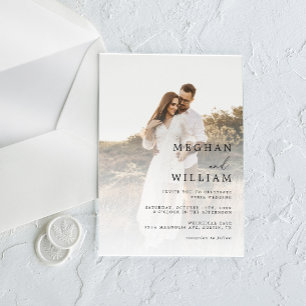 Invitaciones Acrílicas Elegante Boda fotográfico de código QR