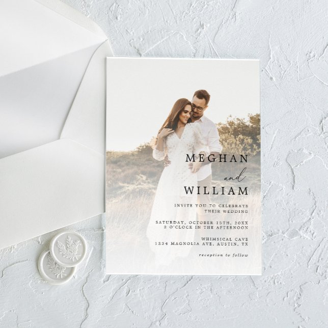 Invitaciones Acrílicas Elegante Boda fotográfico de código QR (Subido por el creador)