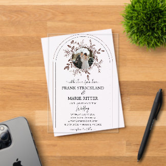 Invitaciones Acrílicas Elegante Boda fotográfico personalizado