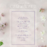 Invitaciones Acrílicas Elegante Boda Lilac Lavender Classic Script<br><div class="desc">La elegante invitación a la boda Lilac Lavender, de estilo clásico, ofrece una elegancia tranquila, perfectamente diseñada para las parejas que contemplan su día de boda bañadas en suaves y románticos tonos. Los suaves tonos lilos, combinados con una sofisticada tipografía de escritura, crean una atmósfera de refinada celebración. Esta invitación...</div>