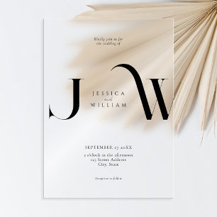 Invitaciones Acrílicas Elegante Boda Minimalista Moderna Helada