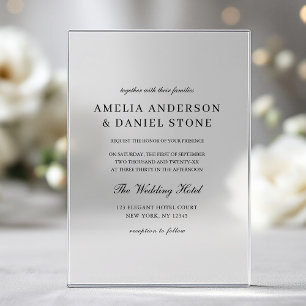 Invitaciones Acrílicas Elegante Boda Minimalista moderno