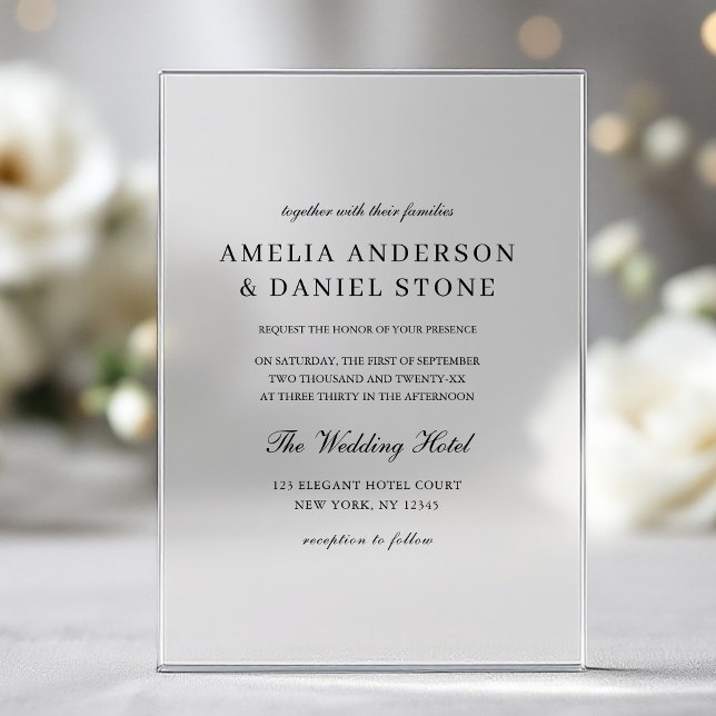 Invitaciones Acrílicas Elegante Boda Minimalista moderno (Subido por el creador)