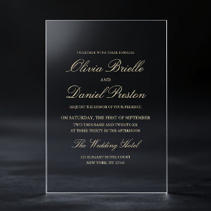 Invitaciones Acrílicas Elegante Boda Minimalista moderno