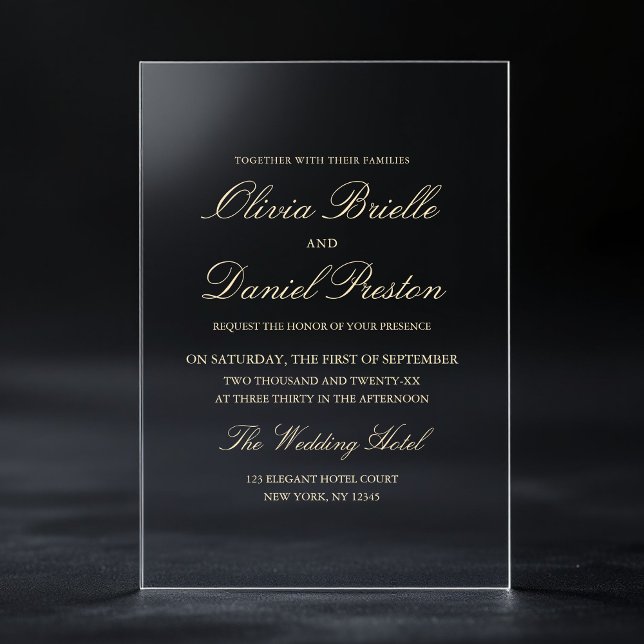 Invitaciones Acrílicas Elegante Boda Minimalista moderno (Subido por el creador)