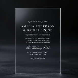Invitaciones Acrílicas Elegante Boda Minimalista moderno