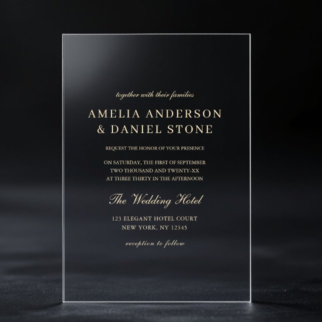Invitaciones Acrílicas Elegante Boda Minimalista moderno (Subido por el creador)
