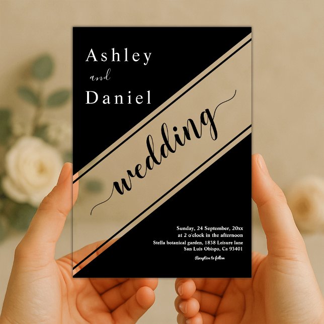 Invitaciones Acrílicas Elegante Boda Moderno De Estilo Blanco Y Negro (Subido por el creador)