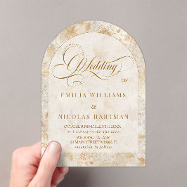Invitaciones Acrílicas Elegante Boda Romántica de Otoño
