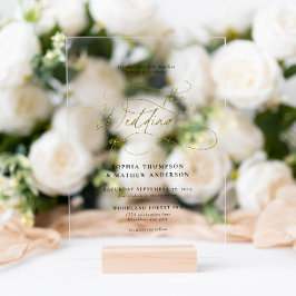 Invitaciones Acrílicas Elegante Boda sofisticado de guiones