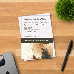 Invitaciones Acrílicas Elegante Boho Chic abstracto Boda Aniversario
