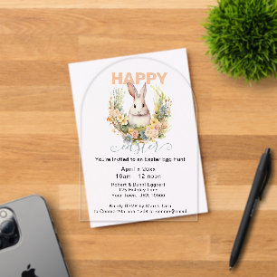 Invitaciones Acrílicas Elegante caza de huevos de Pascua