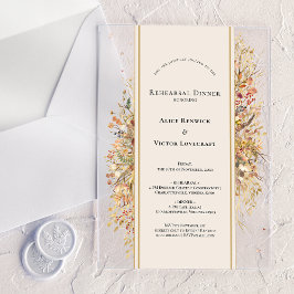 Invitaciones Acrílicas Elegante cena de estilo rústico de otoño beige