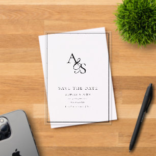 Invitaciones Acrílicas Elegante Clásico, Boda con Borde de Monograma