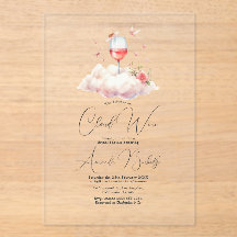 Elegante Cloud Wine Clear Bridal Shower
