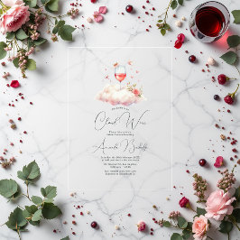 Invitaciones Acrílicas Elegante Cloud Wine Clear Bridal Shower