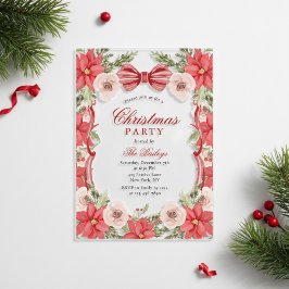 Invitaciones Acrílicas Elegante Coqueta Fiesta Floral de Navidad