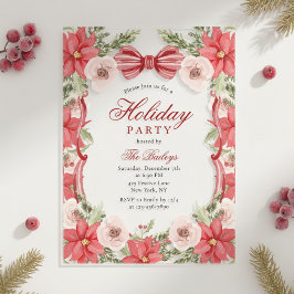 Invitaciones Acrílicas Elegante Coqueta Fiesta Floral Navidad
