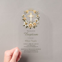 Elegante Corona Floral de Cruz Clásica Bautizo