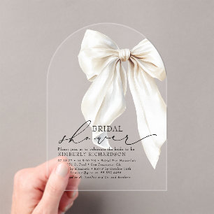 Invitaciones Acrílicas Elegante Crema de Moda de  de ducha de novias con 