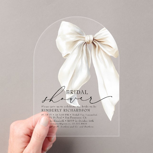 Invitaciones Acrílicas Elegante Crema de Moda de  de ducha de novias con  (Insitu (portátil))