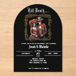 Invitaciones Acrílicas Elegante Día De Los Muertos Partido de compromiso
